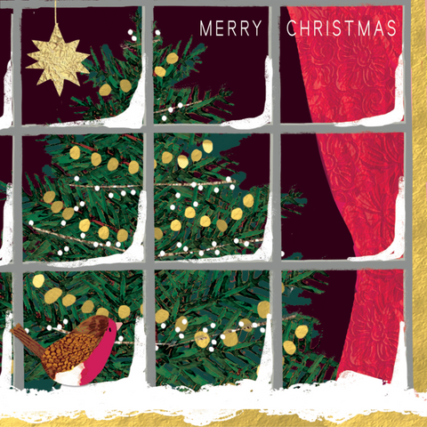 *NEW DESIGN* Willow Christmas Cards - A Friend At The Window x 10